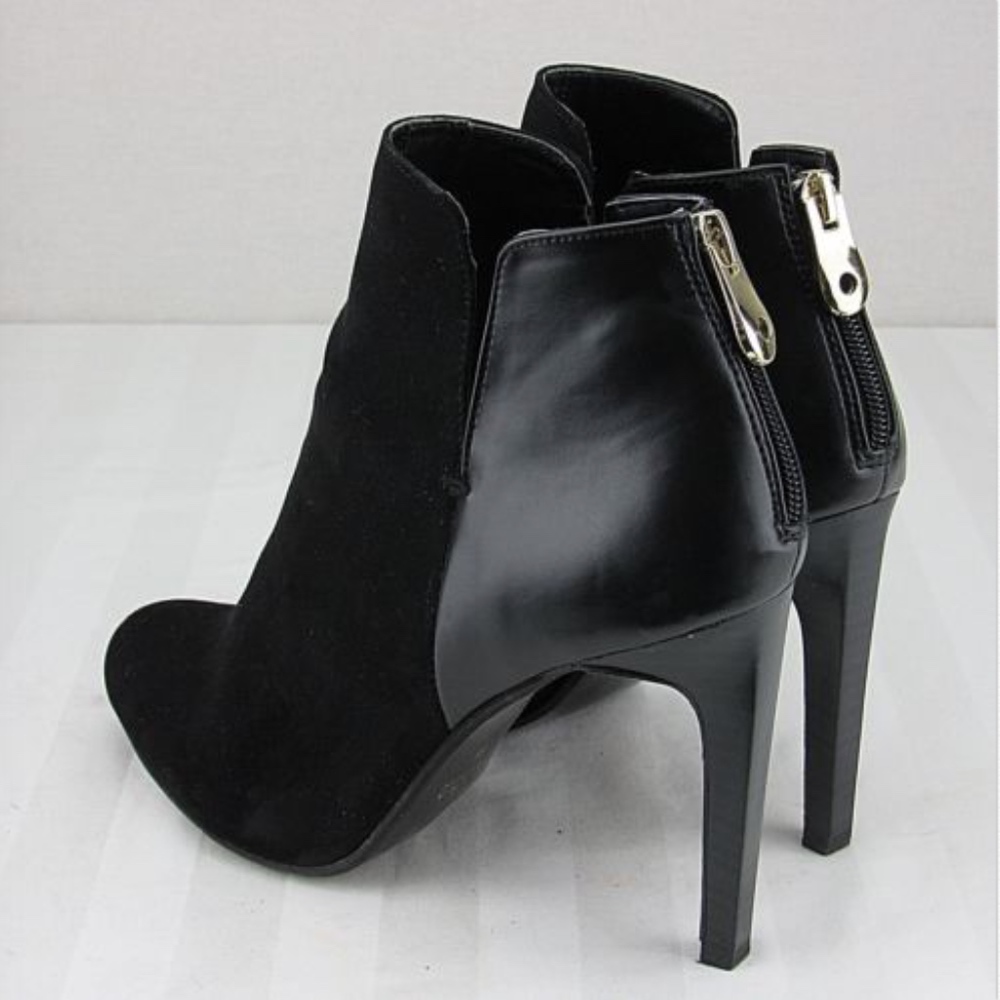 Zara Trafaluc Suede Back Zip High Heel Ankle Boot - Picture 3 of 8